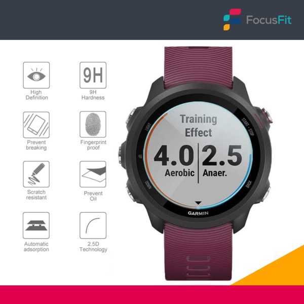 FocusFit® Tempered Glass Screen Protector for Garmin Forerunner 245 - Image 2