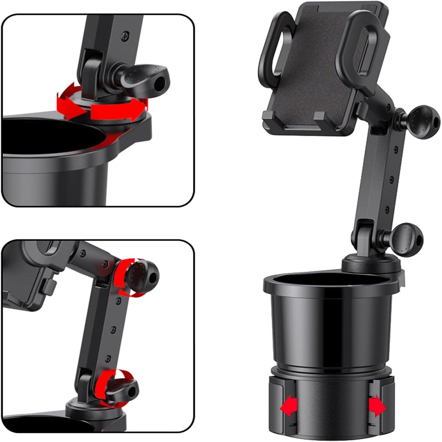 FocusOutdoor® Car Cup Holder Expander with 360° Phone Mount - Image 6