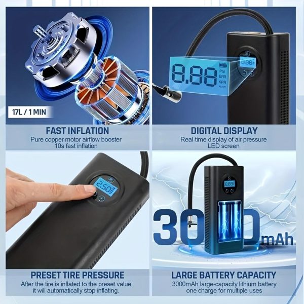 FocusOutdoor® Digital Portable Air Pump with LCD Display - Image 2