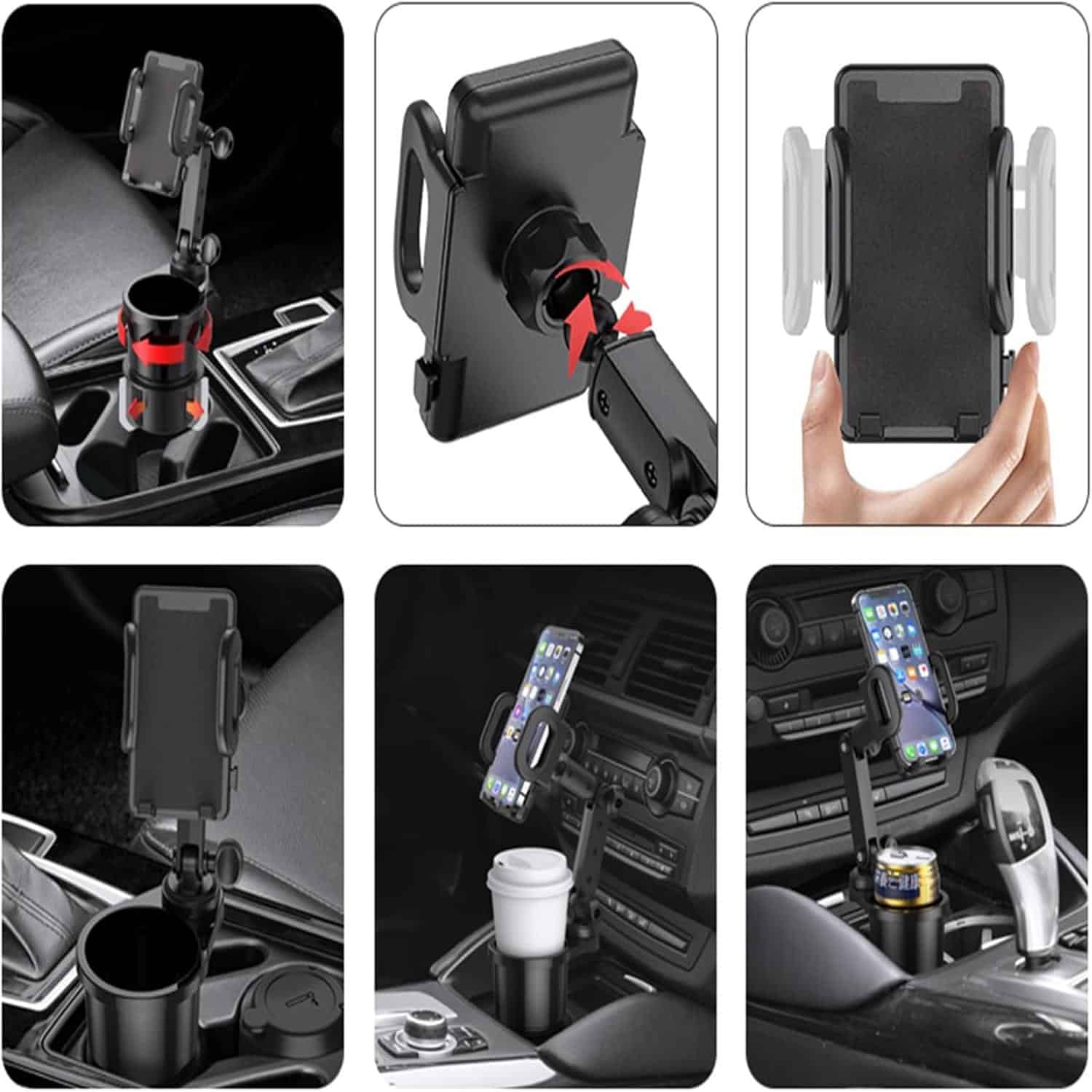 FocusOutdoor® Car Cup Holder Expander with 360° Phone Mount - Image 11