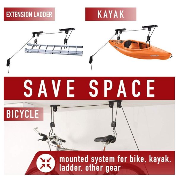 FocusOutdoor® Ceiling Hoist Bike Lift Pulley System - Image 5