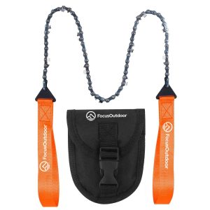 FocusOutdoor® Pocket Chainsaw – Bi-Directional Blade with Grip Handles