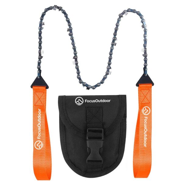 FocusOutdoor® Pocket Chainsaw – Bi-Directional Blade with Grip Handles