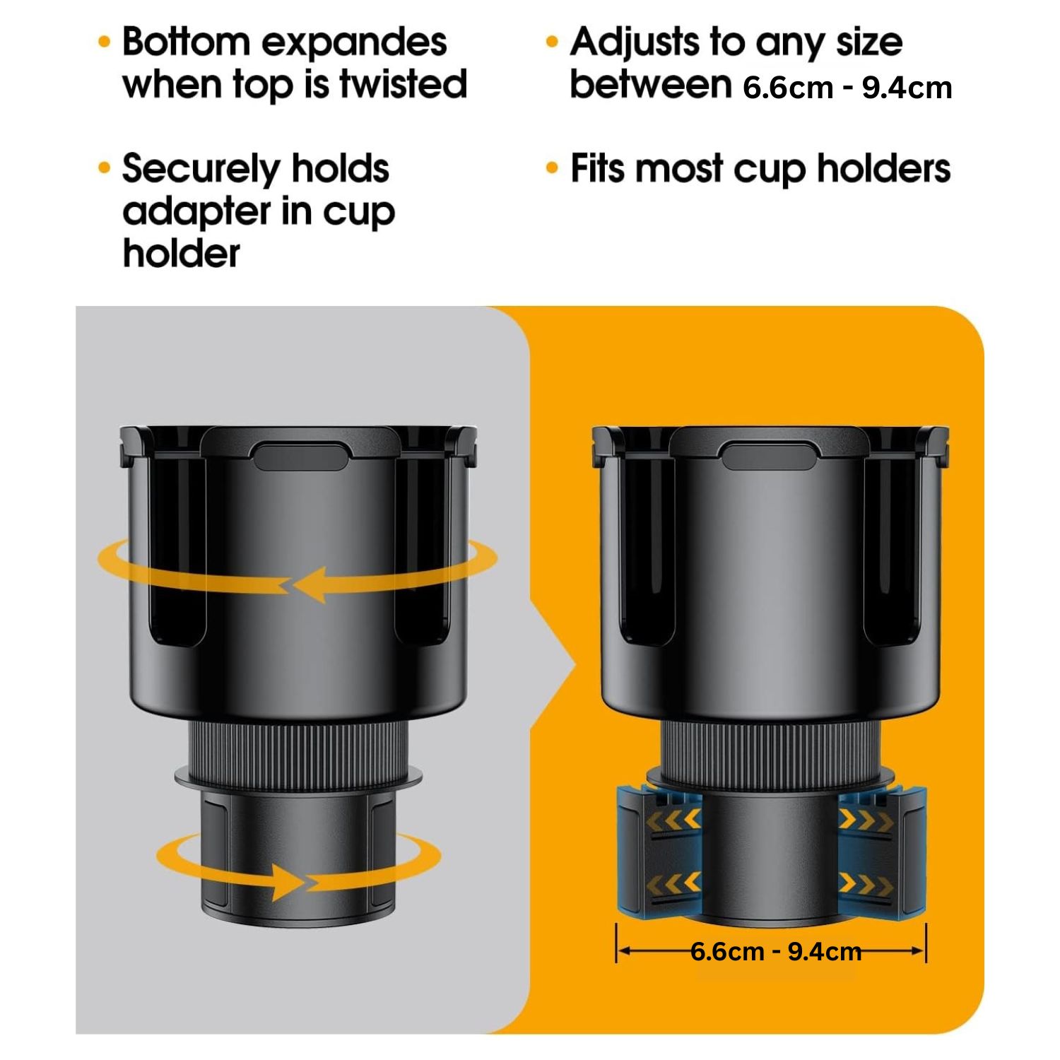FocusOutdoor® Adjustable Car Cup Holder for Large Bottles - Image 3