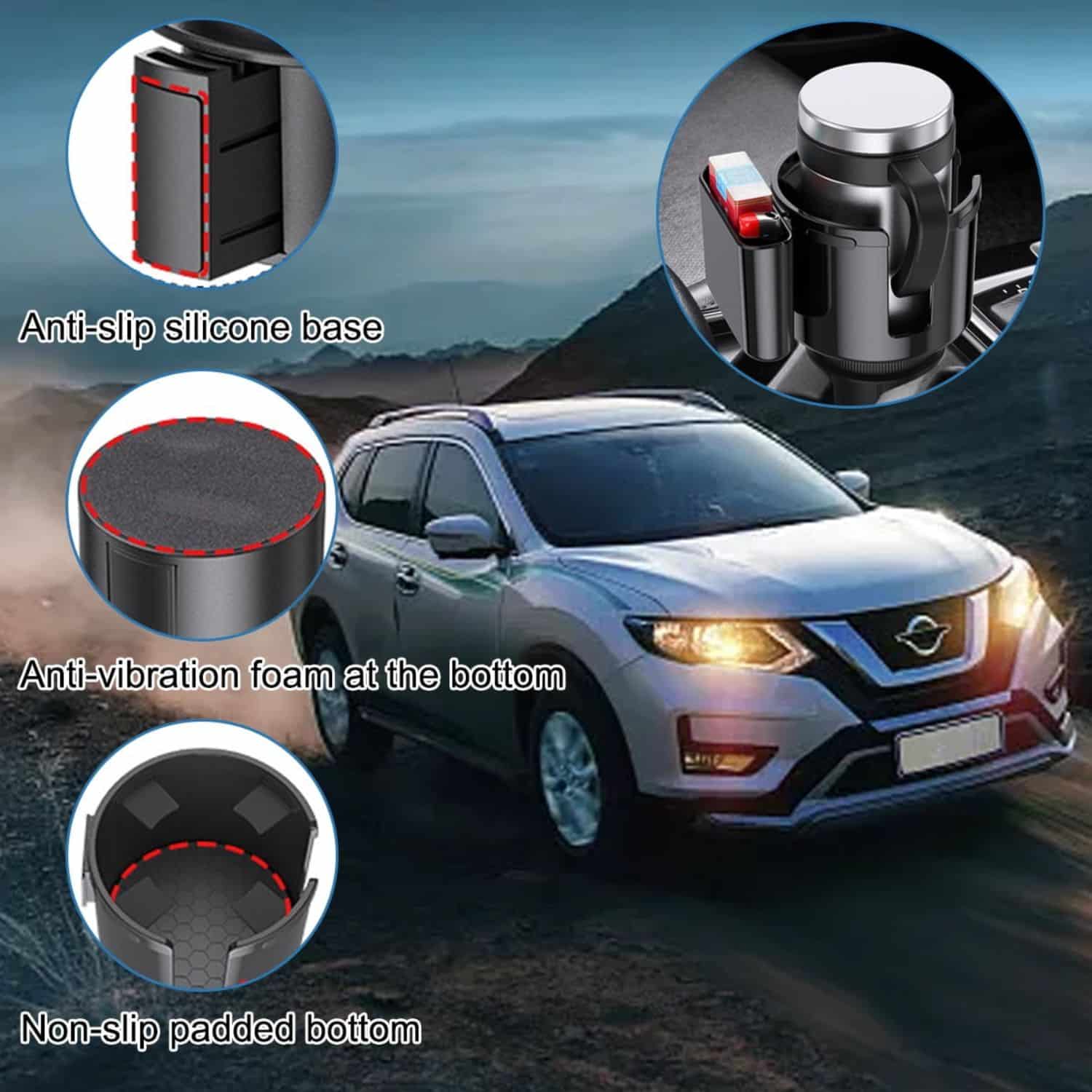 FocusOutdoor® Adjustable Car Cup Holder for Large Bottles - Image 11