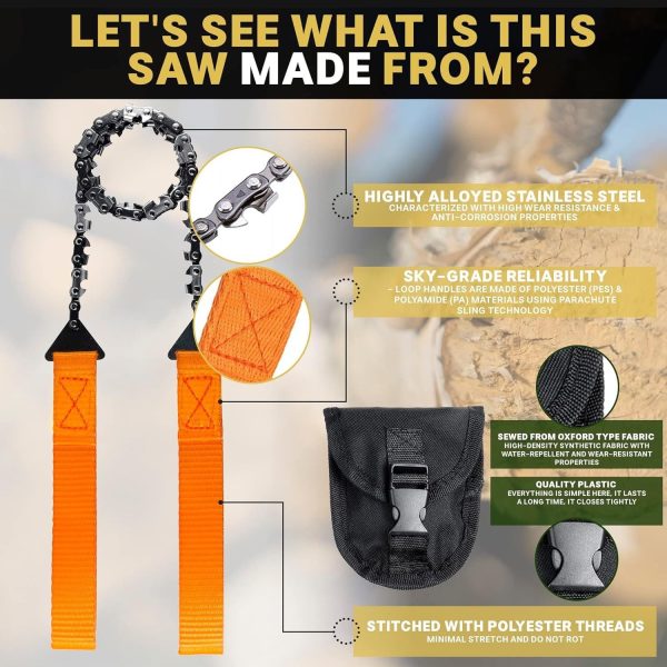 FocusOutdoor® Bi-Directional Pocket Chainsaw - Image 12