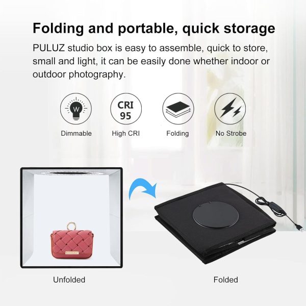 PULUZ® Mini 25cm Photo Studio Light Box - Image 8