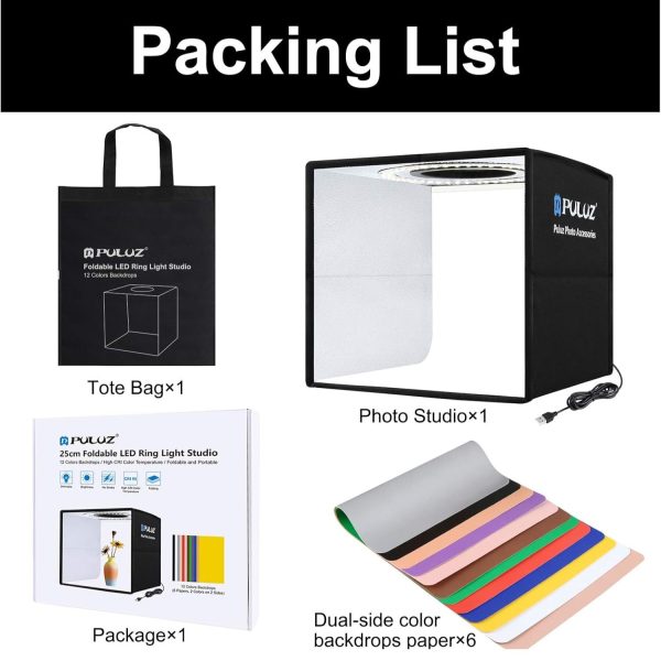 PULUZ® Mini 25cm Photo Studio Light Box - Image 10
