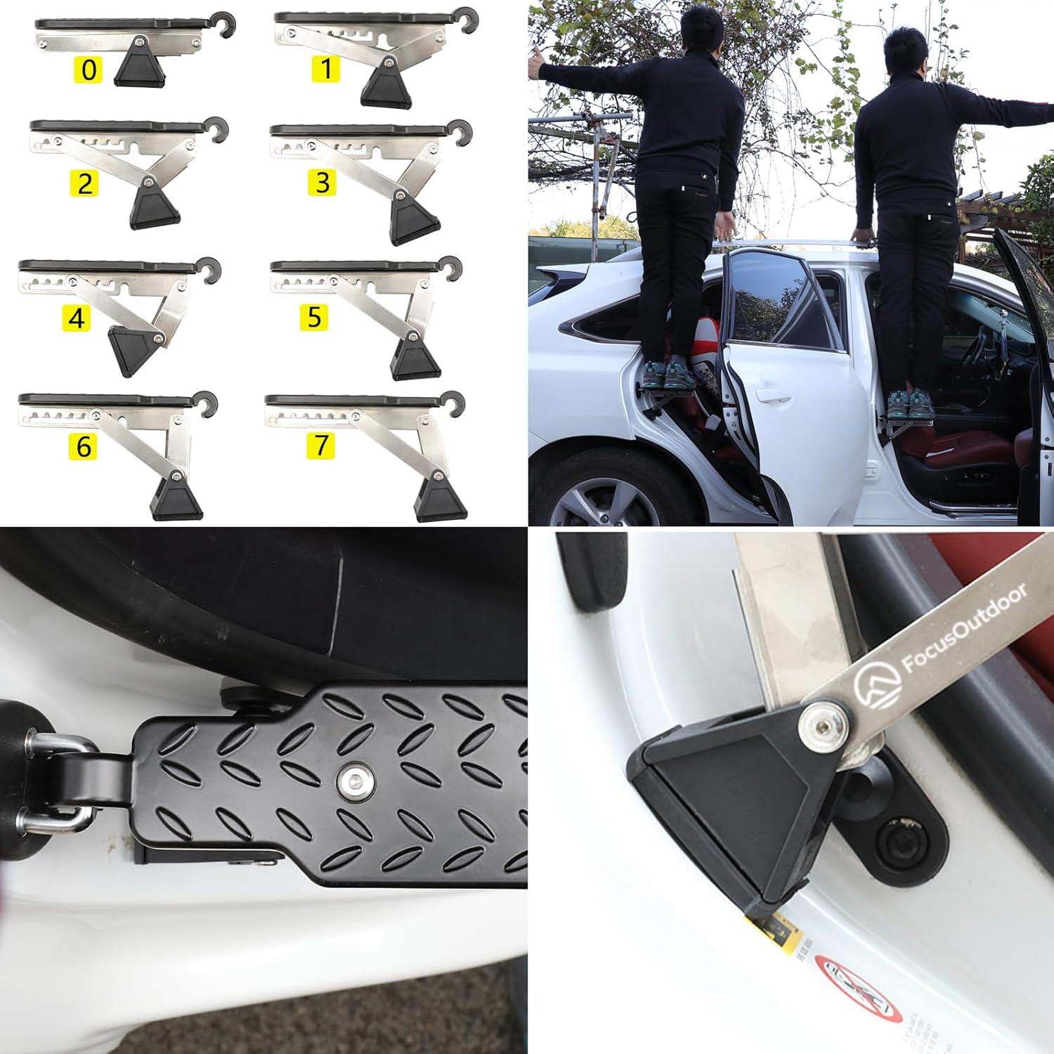 FocusOutdoor® Universal Adjustable Car Door Step Foot Stand - Image 3