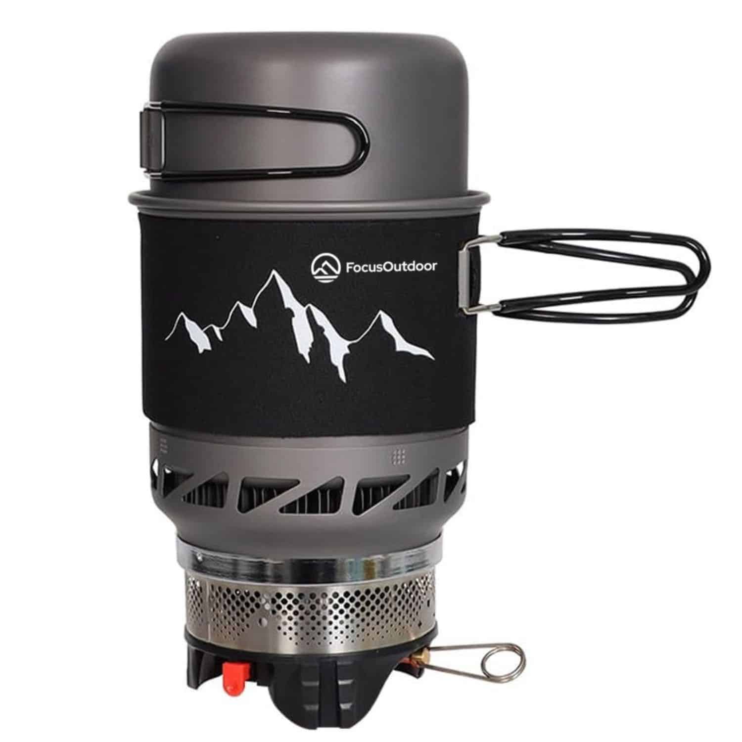 FocusOutdoor® Jet Flame Camping Stove with 1L Pot & Bowl Set