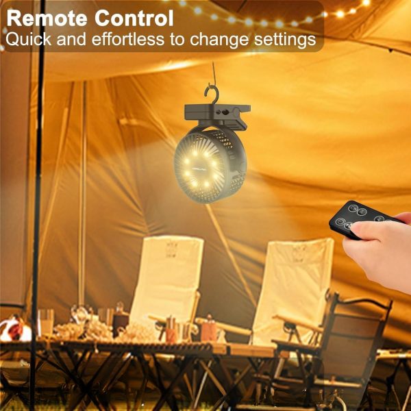 FocusOutdoor® Rechargeable Portable Fan with Remote & LED Light - Image 8