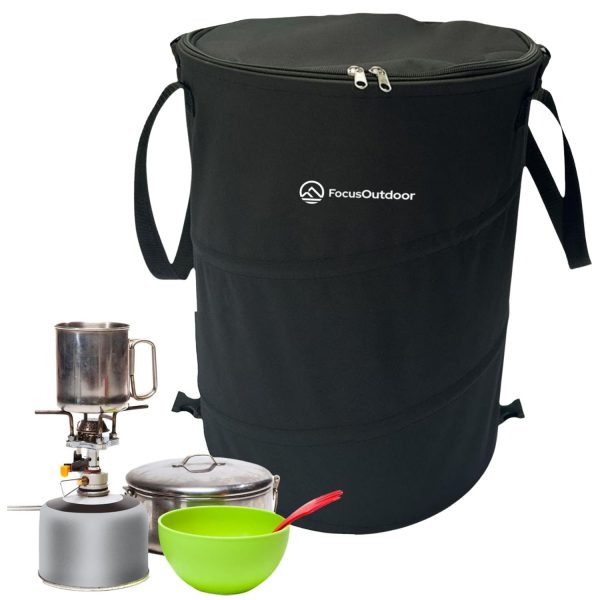 FocusOutdoor® Pop-Up Folding Garbage Bin with Lid - Image 5