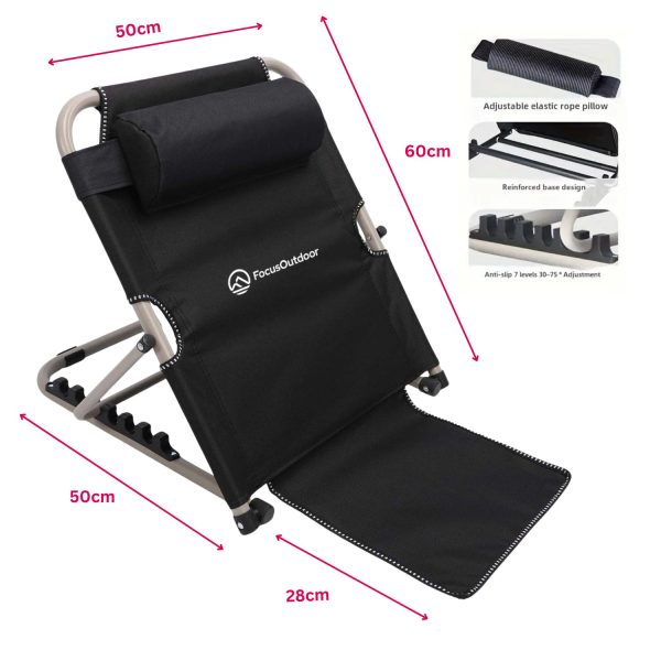FocusOutdoor® Adjustable Foldable Beach Chair with Backrest - Image 3