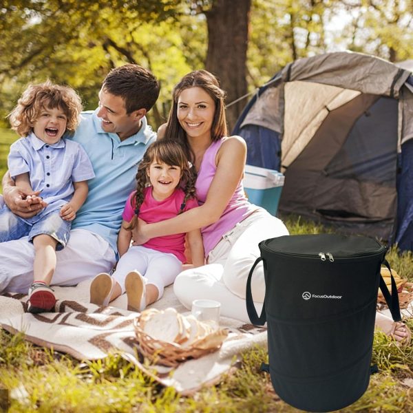 FocusOutdoor® Pop-Up Folding Garbage Bin with Lid - Image 6