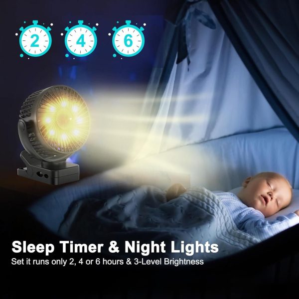FocusOutdoor® Rechargeable Portable Fan with Remote & LED Light - Image 4