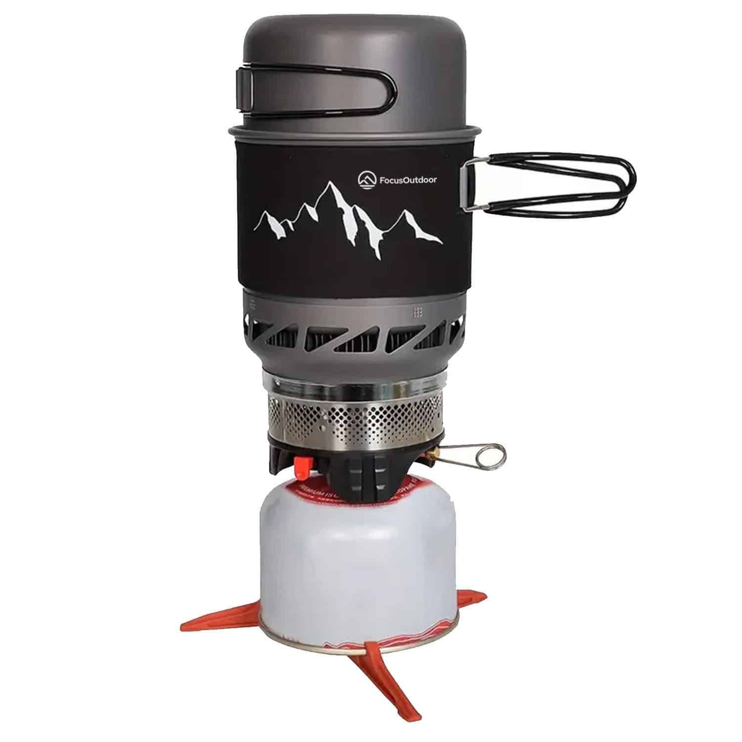 FocusOutdoor® Jet Flame Camping Stove with 1L Pot & Bowl Set - Image 8