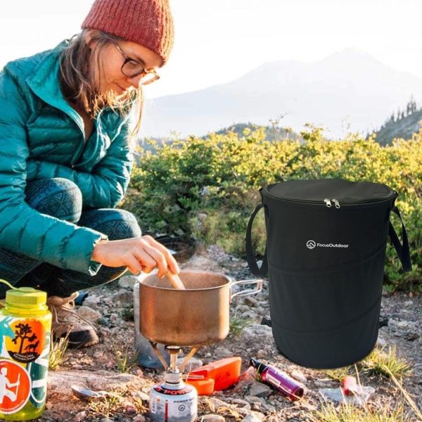 FocusOutdoor® Pop-Up Folding Garbage Bin with Lid - Image 7