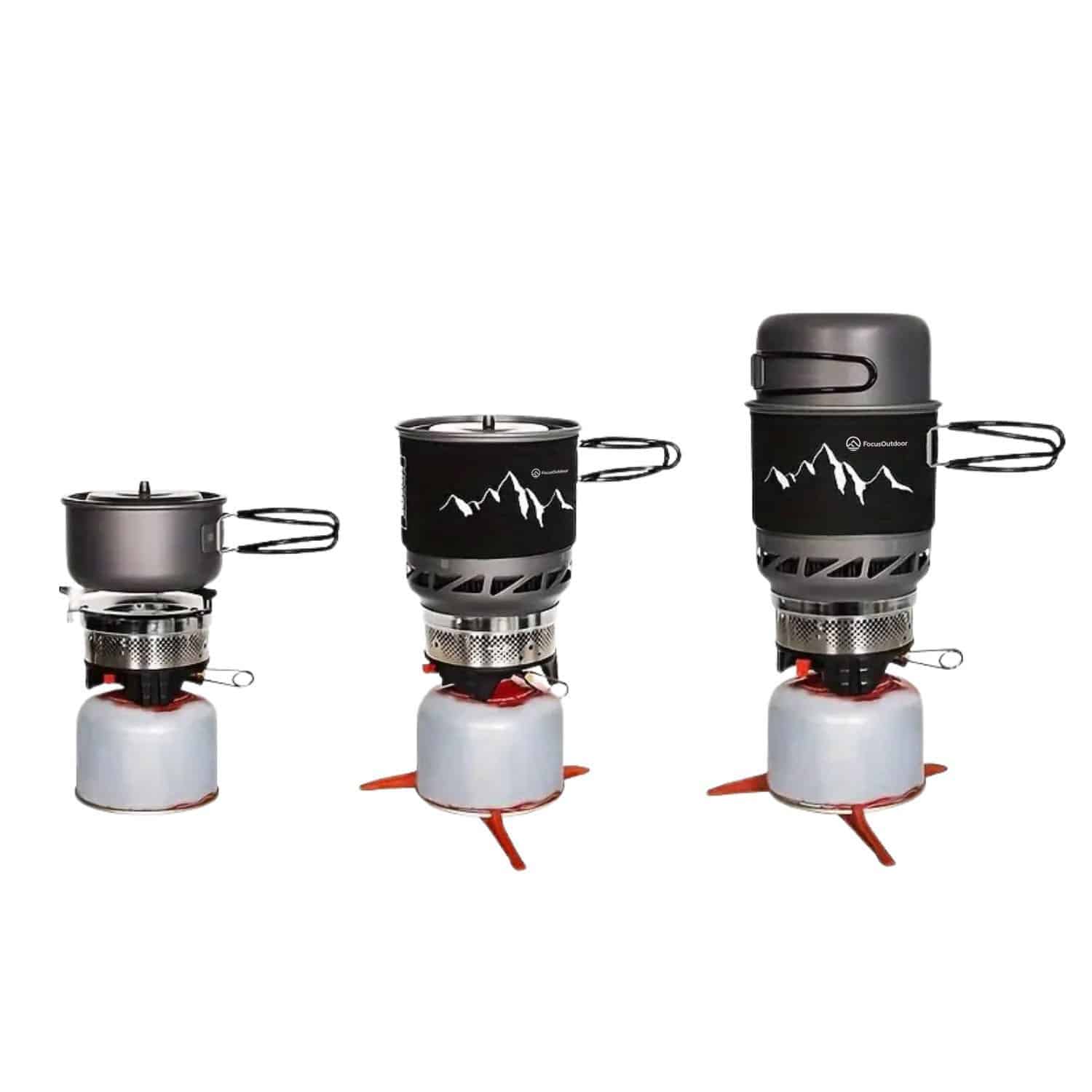 FocusOutdoor® Jet Flame Camping Stove with 1L Pot & Bowl Set - Image 9