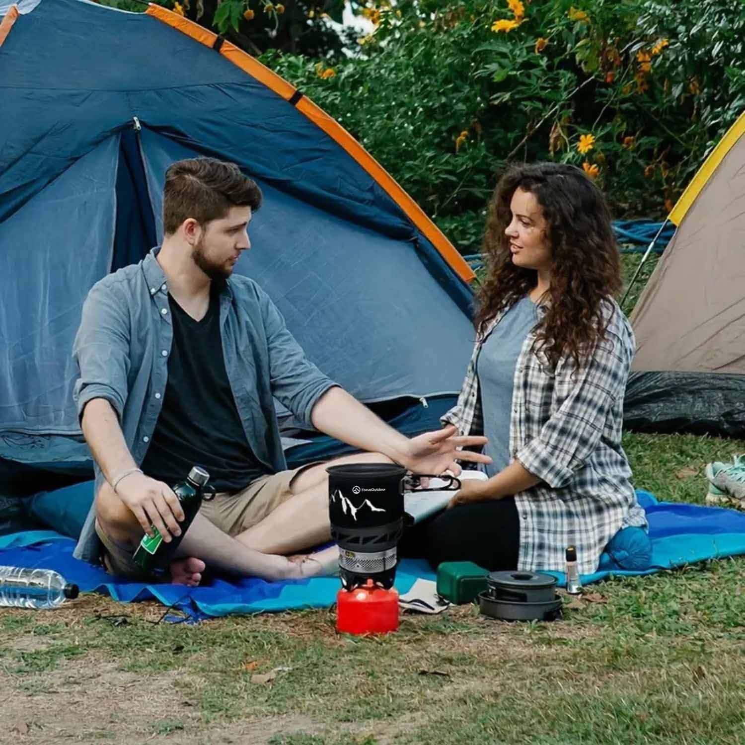 FocusOutdoor® Jet Flame Camping Stove with 1L Pot & Bowl Set - Image 11