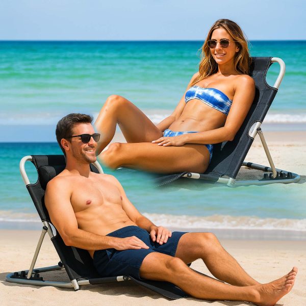 FocusOutdoor® Adjustable Foldable Beach Chair with Backrest - Image 4