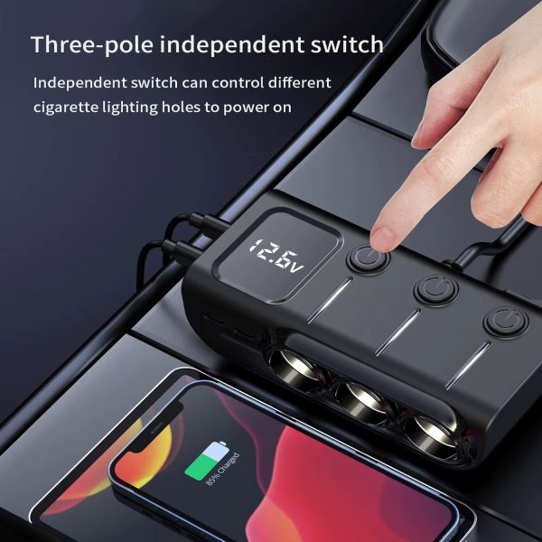FocusOutdoor® 8-in-1 120W Car Charger Splitter Adapter - Image 9