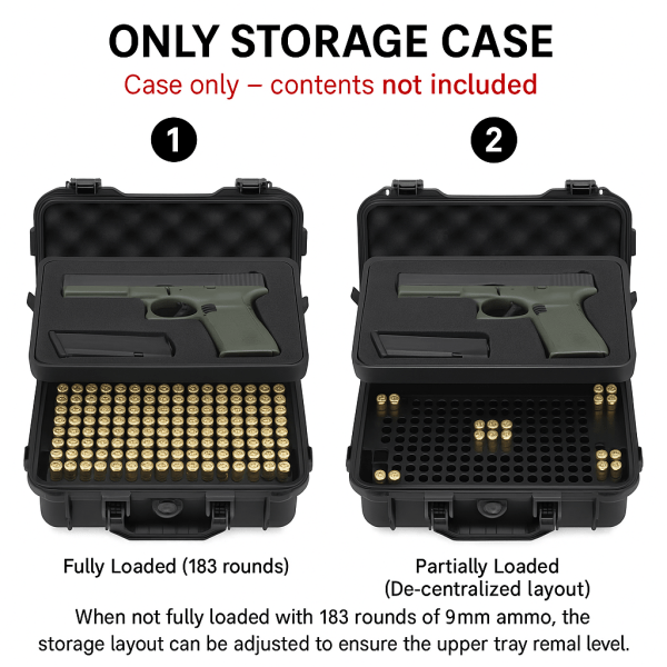 FocusOutdoor® Lockable Hard Shell Pistol & Ammo Storage Case - Image 5