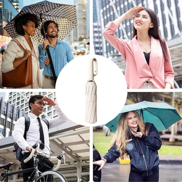 FocusOutdoor® Windproof Automatic Oversized Golf Folding UV Umbrella 138cm - Image 5