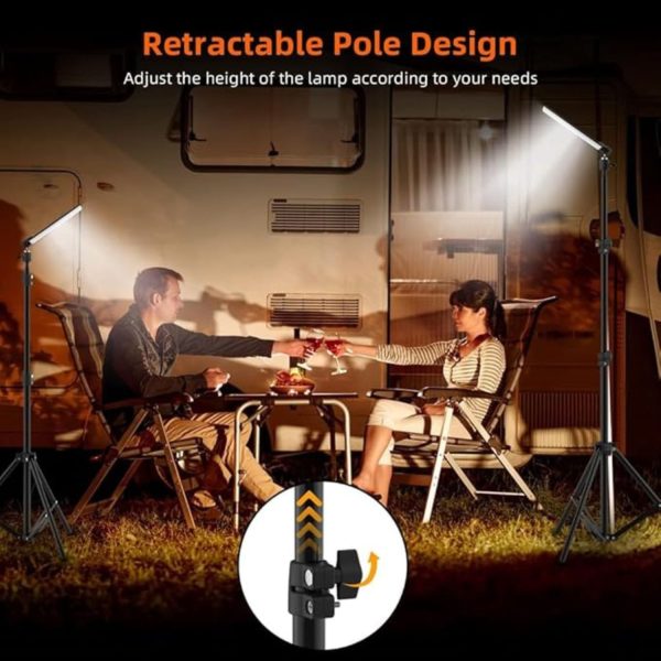 FocusOutdoor® Portable 1.8m Telescopic Tripod Light for Camping - Image 4