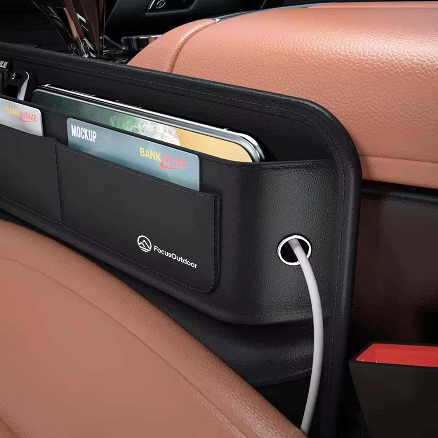 FocusOutdoor® Car Seat Side Organiser for Essentials Storage - Image 9