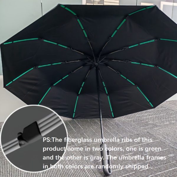 FocusOutdoor® Windproof Automatic Oversized Golf Folding UV Umbrella 138cm - Image 3
