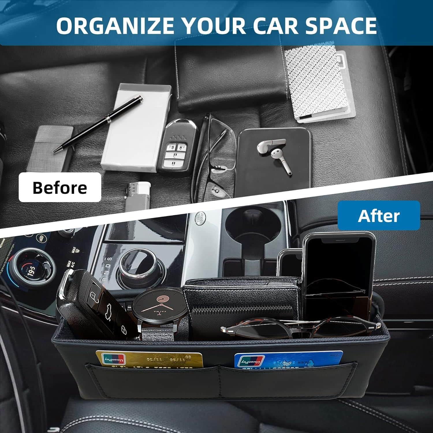 FocusOutdoor® Car Seat Side Organiser for Essentials Storage - Image 4