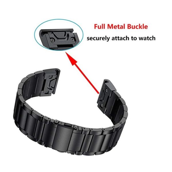 FocusFit® Stainless Steel Strap for Garmin Fenix 5X/6X/7X 26mm - Image 2