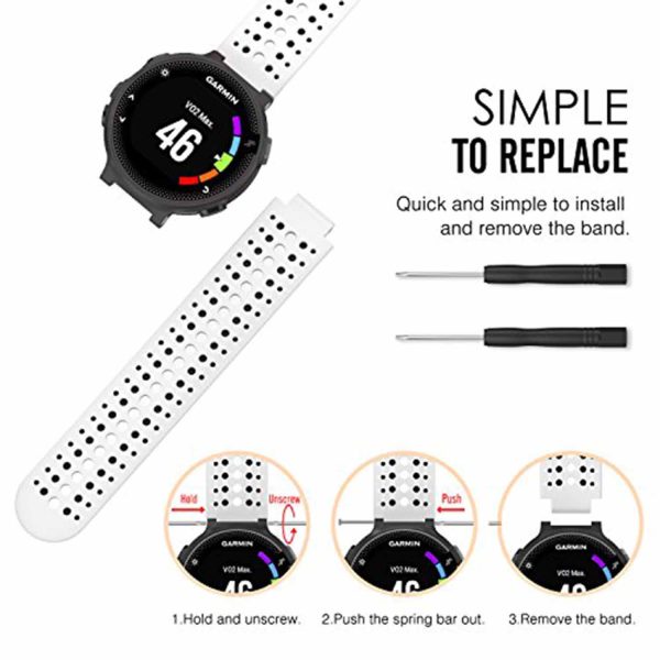 FocusFit® Silicone Strap for Garmin Forerunner 220 / 735XT – 22 mm - Image 2