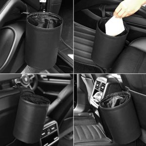 Alternative view of FocusStorage® Modern Synthetic Leather Car Trash Bin