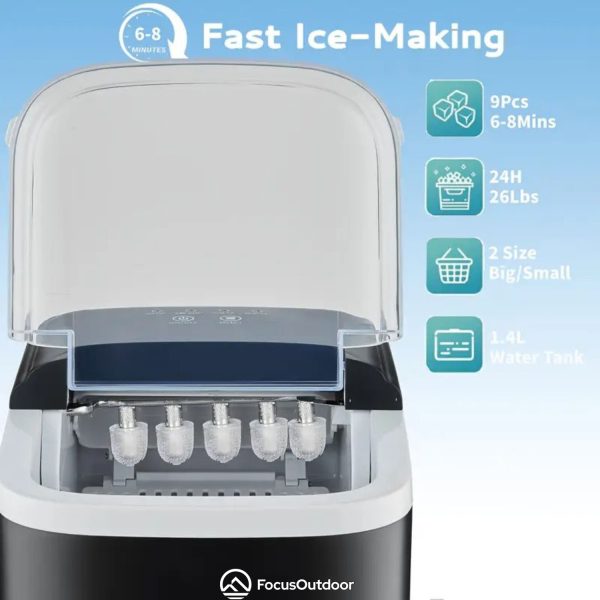 FocusOutdoor® Portable Countertop Ice Maker 1.4L - Image 2