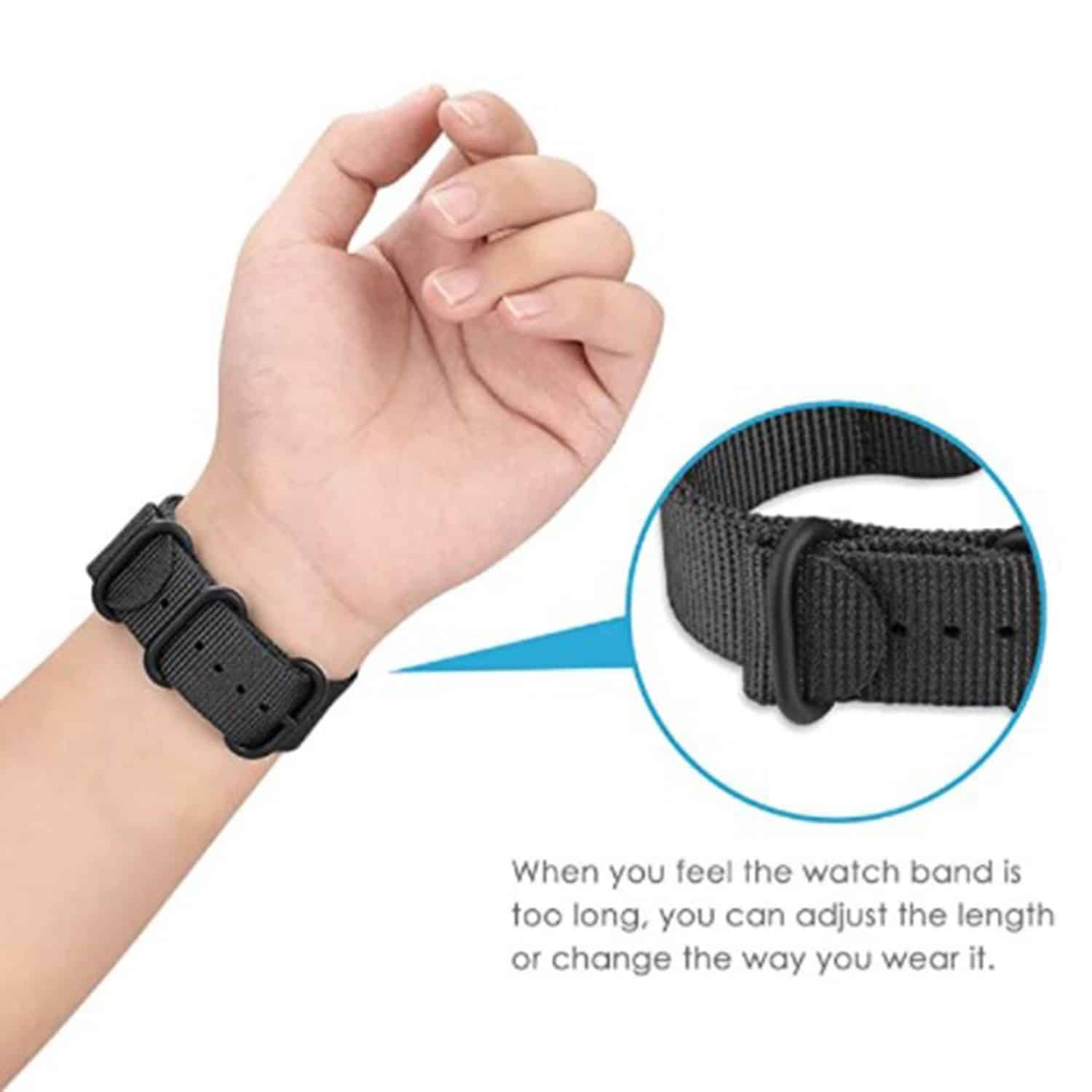 FocusFit® 20mm Quick Release Nylon Strap for Garmin Vivoactive 3 & More - Image 4
