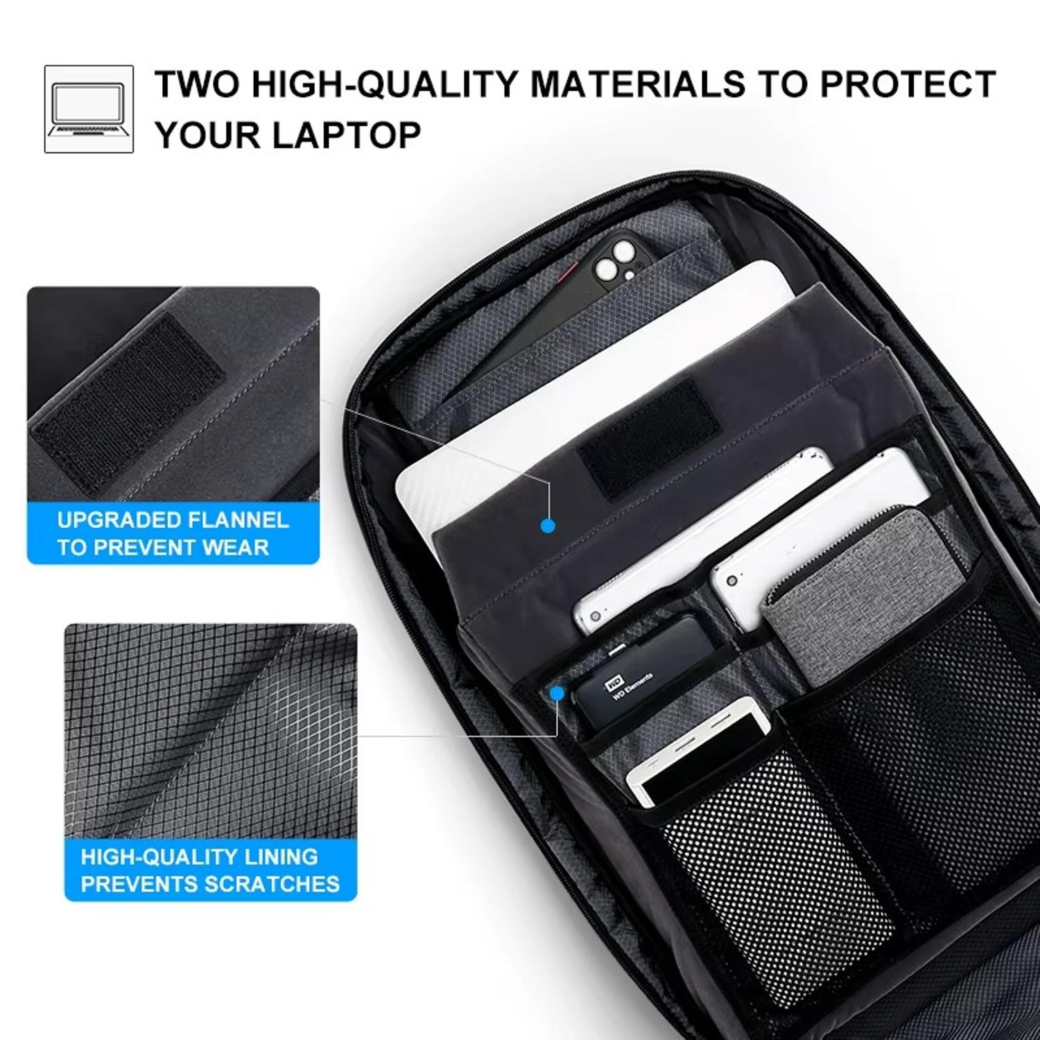 Myso® Hard Shell Multifunctional Anti-Theft Laptop Backpack - Image 7