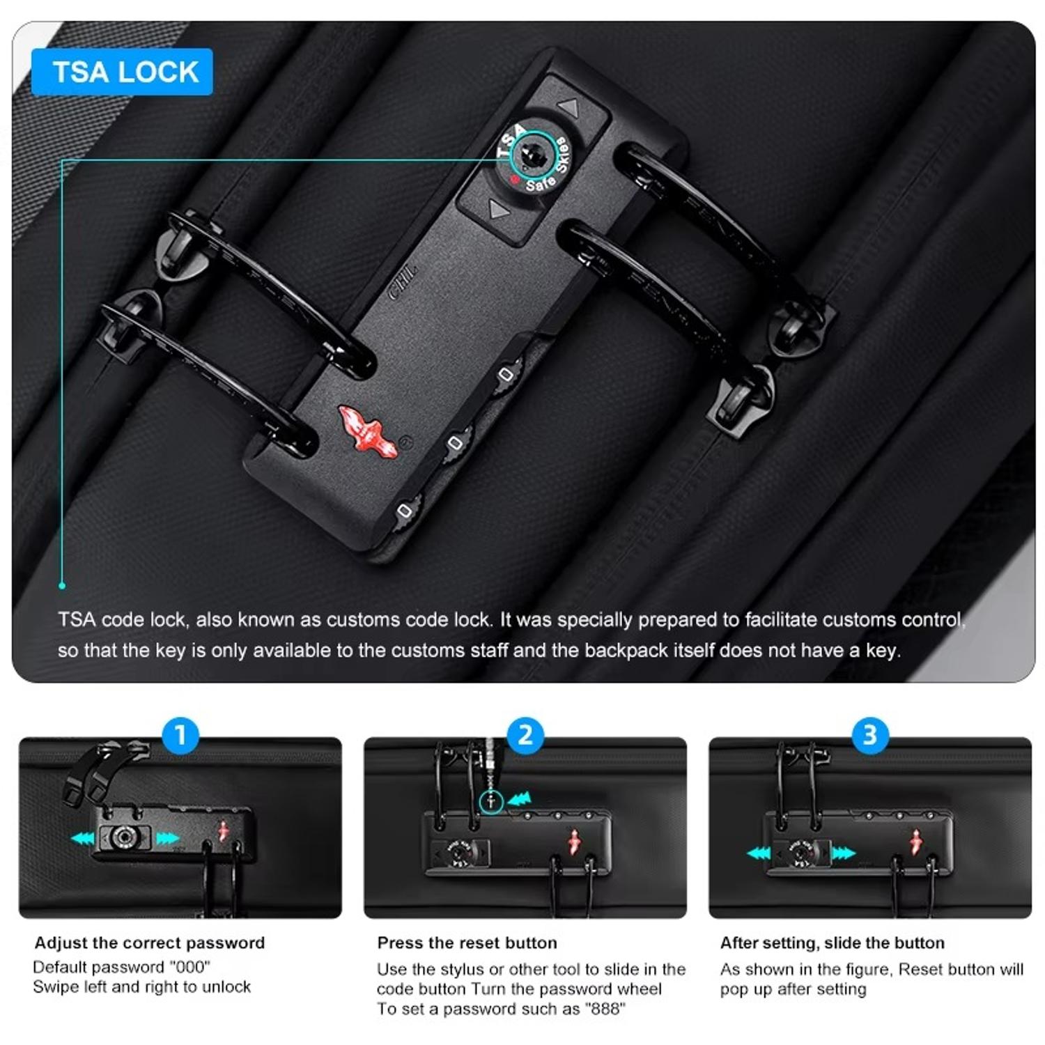 Myso® Hard Shell Multifunctional Anti-Theft Laptop Backpack - Image 8