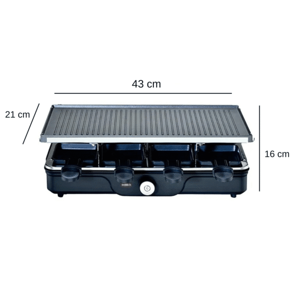 FocusOutdoor® Raclette Electric Table Grill with 8 Non-Stick Pans - Image 8