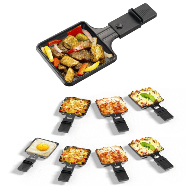 FocusOutdoor® Raclette Electric Table Grill with 8 Non-Stick Pans - Image 5