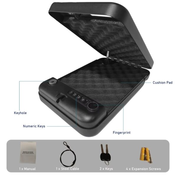 FocusOutdoor® Portable Biometric Steel Car Glove Box Safe – Secure Storage - Image 6