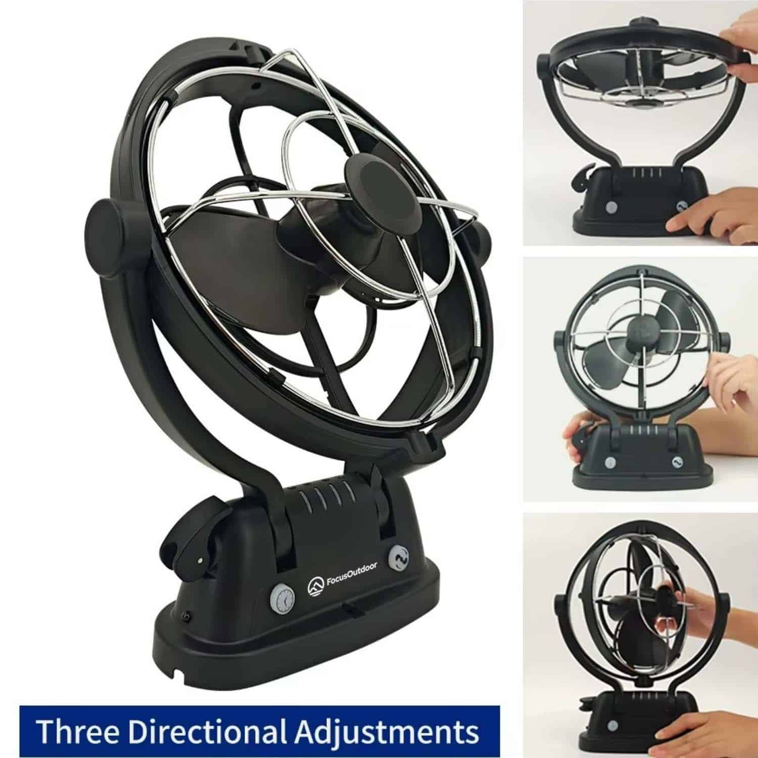 FocusOutdoor® 12V 360 Degree Omnidirectional 3 Speed Caravan Fan & Remote - Image 5