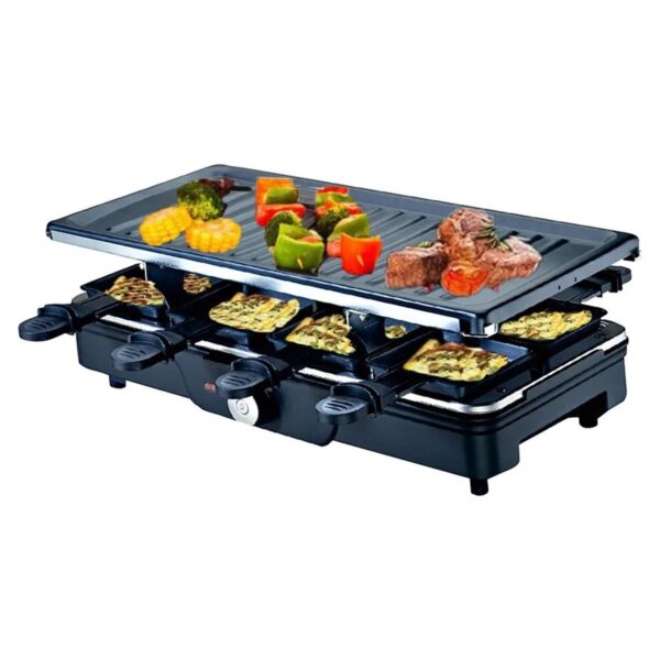 FocusOutdoor® Raclette Electric Table Grill with 8 Non-Stick Pans - Image 3