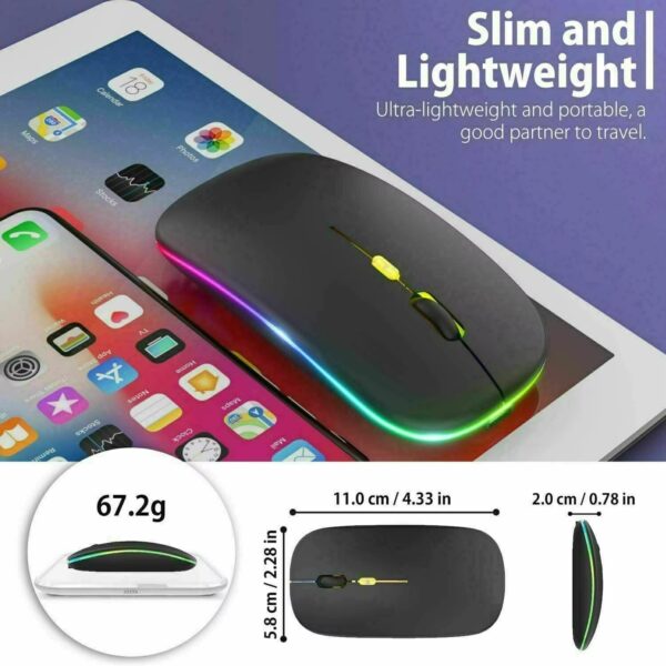 FocusFit® Dual-Mode Wireless LED Mouse – Slim & Rechargeable - Image 7