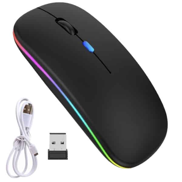FocusFit® Dual-Mode Wireless LED Mouse – Slim & Rechargeable