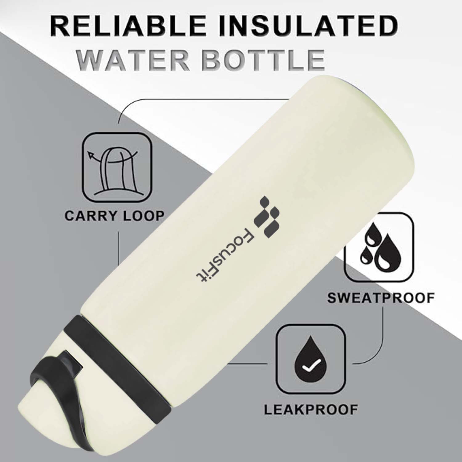 FocusFit® 900ml Triple Wall Stainless Steel Insulated Flip-Lid Water Bottle - Image 10