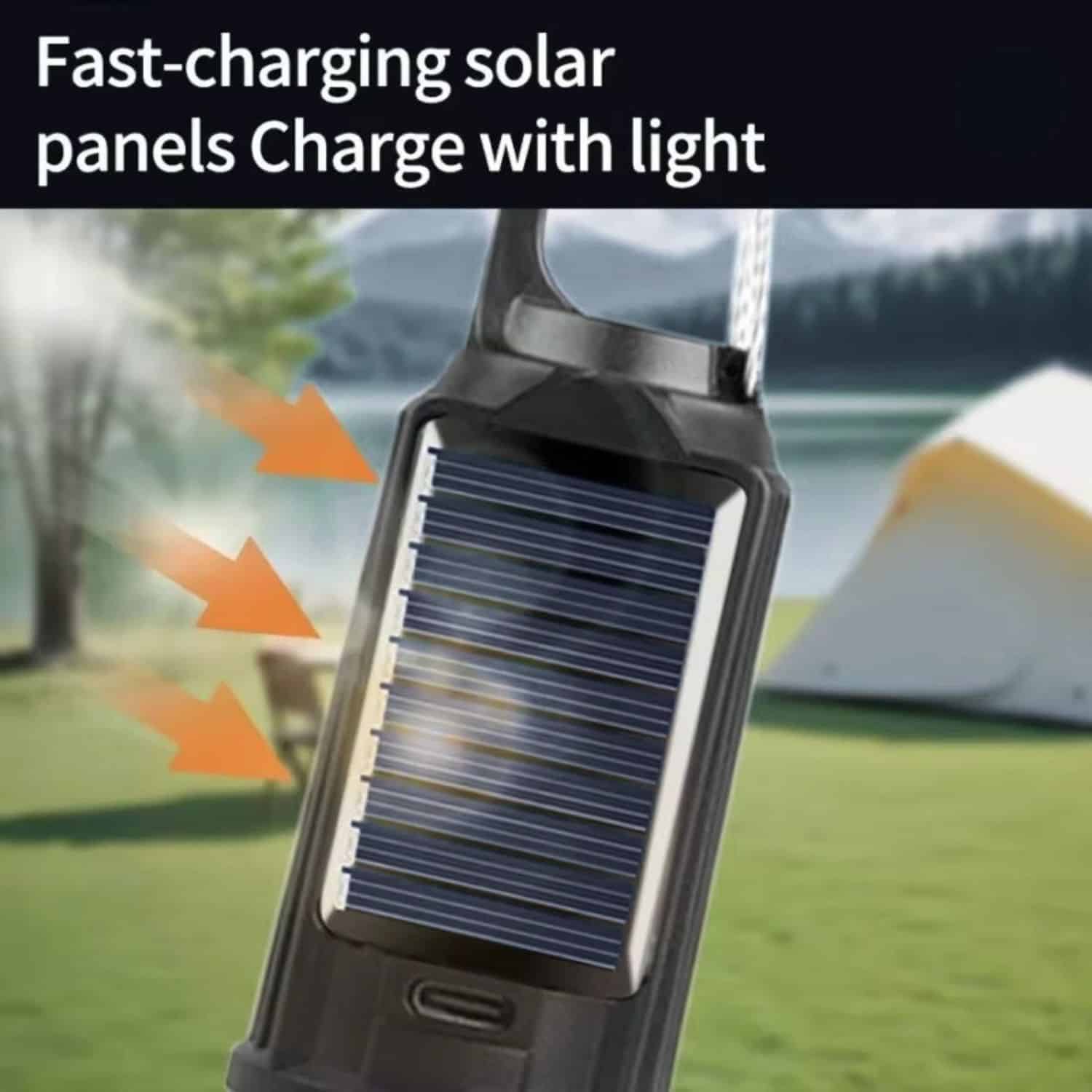 FocusOutdoor® Solar and USB Rechargeable LED Camping Lamp 18cm - Image 9