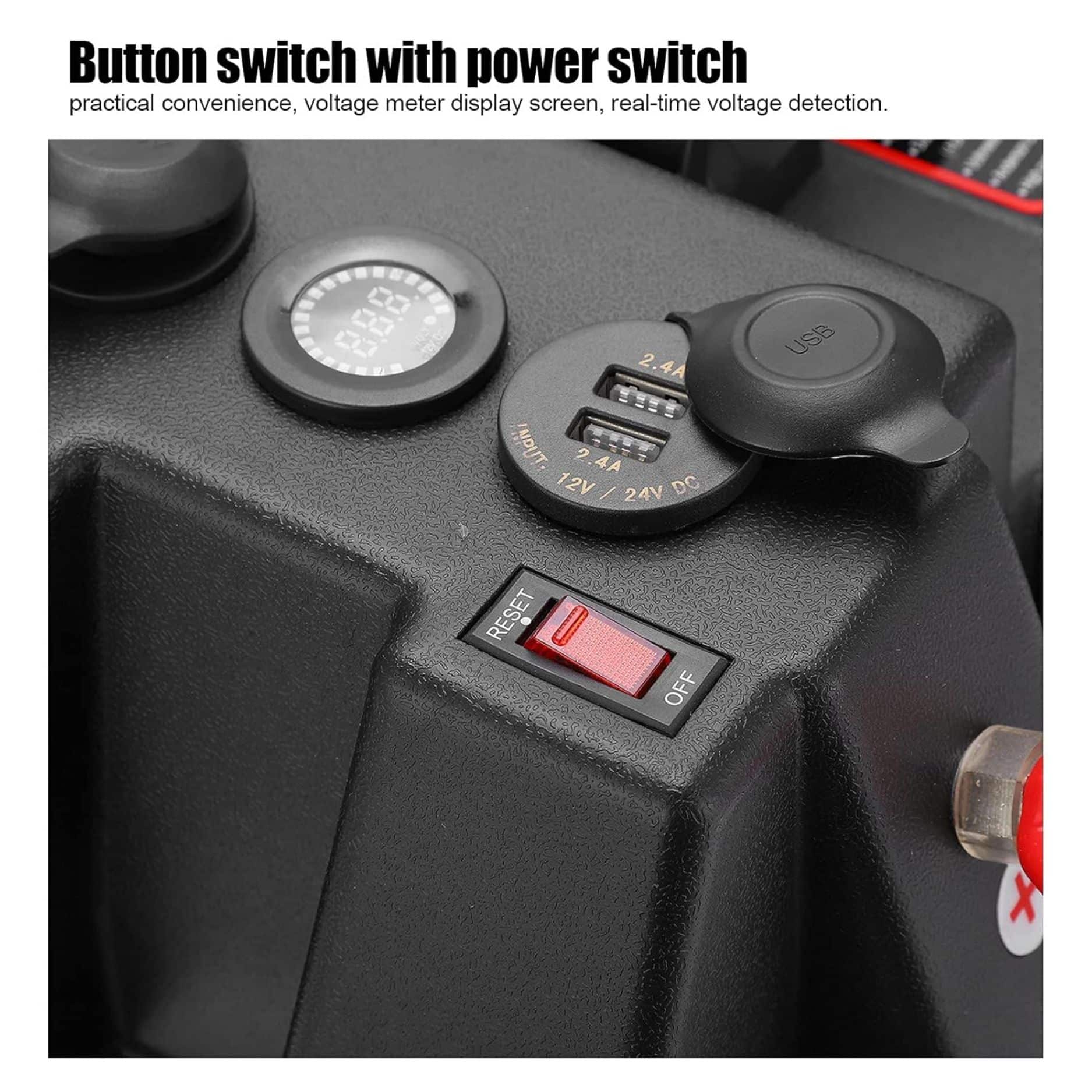 FocusOutdoor® Portable 12V Battery Box with Anderson Plugs, 12V Socket & USB - Image 3