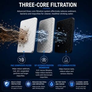 Alternative view of FocusOutdoor® 3-Stage Ultra Filtration Countertop Water Filter System