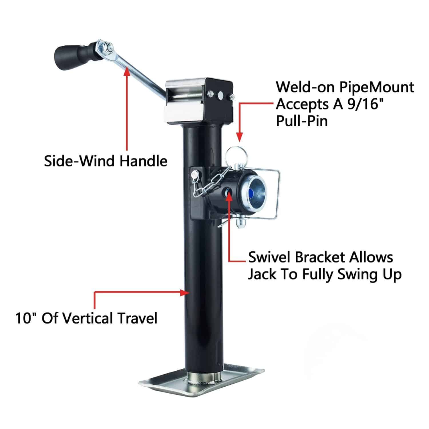 FocusOutdoor® 2.2 Ton 5000lbs Sidewind Trailer Jack Stand - Image 4